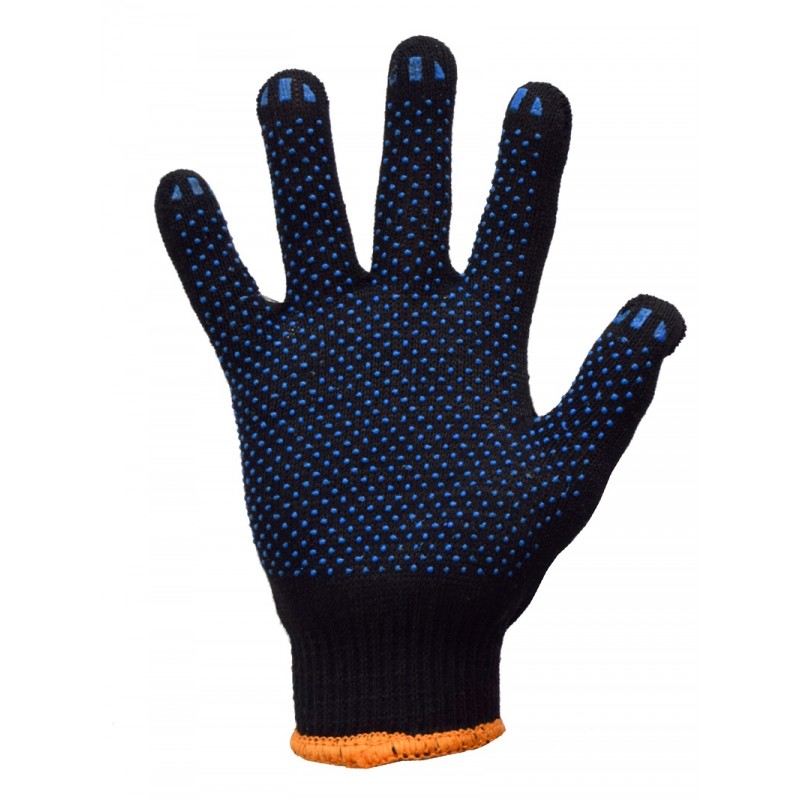 Рукавички з ПВХ крапкою 8511 чорні VIVA TRADE